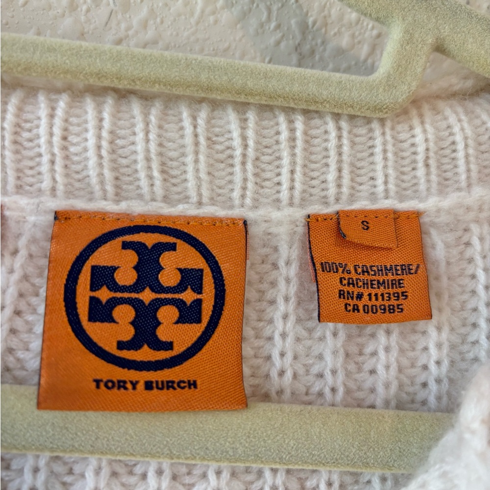 Tory Burch Cream Hooded Sweater - Picture 3 of 9